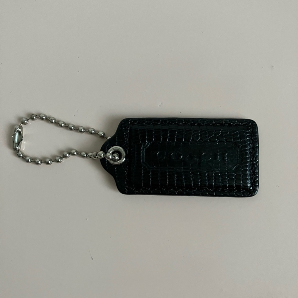 Coach Black Textured Key Holder